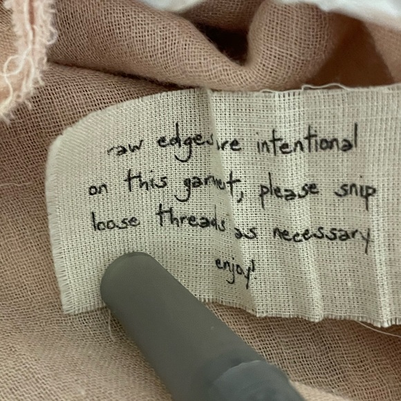 FREE PEOPLE Dusty Pink Cream Lace Trim  Boho Blouse Trendy Sleeve Cotton Gauze - Picture 15 of 15